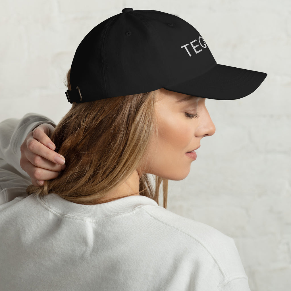 Tequila Hat by Aloe Gal_Black Baseball Cap with White Embroidery